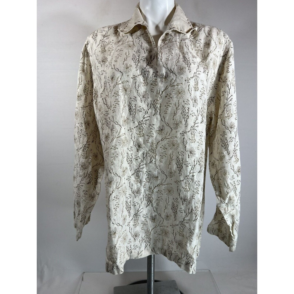 Supreemo Graphic Shirt Womens Ivory Artsy Boho‎ Long Sleeve Top